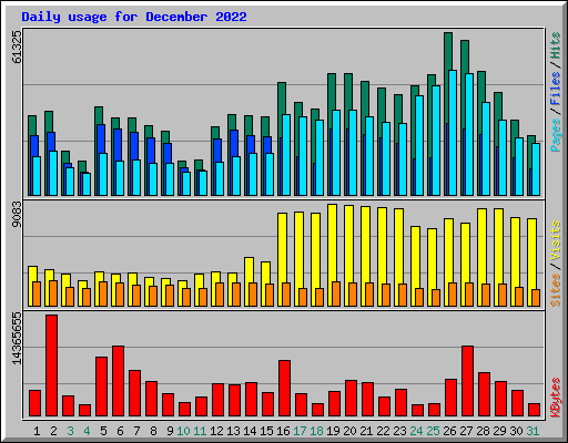 Daily usage for December 2022