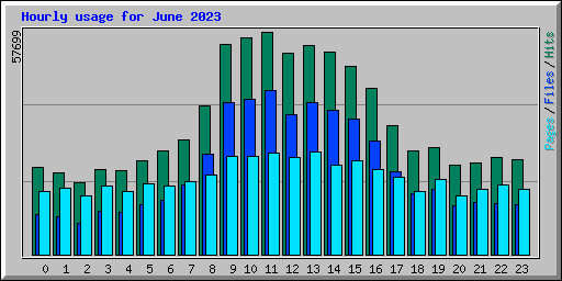 Hourly usage for June 2023